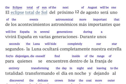 VeraLinear Extension showing an interlinearly decoded article and the iSpicker